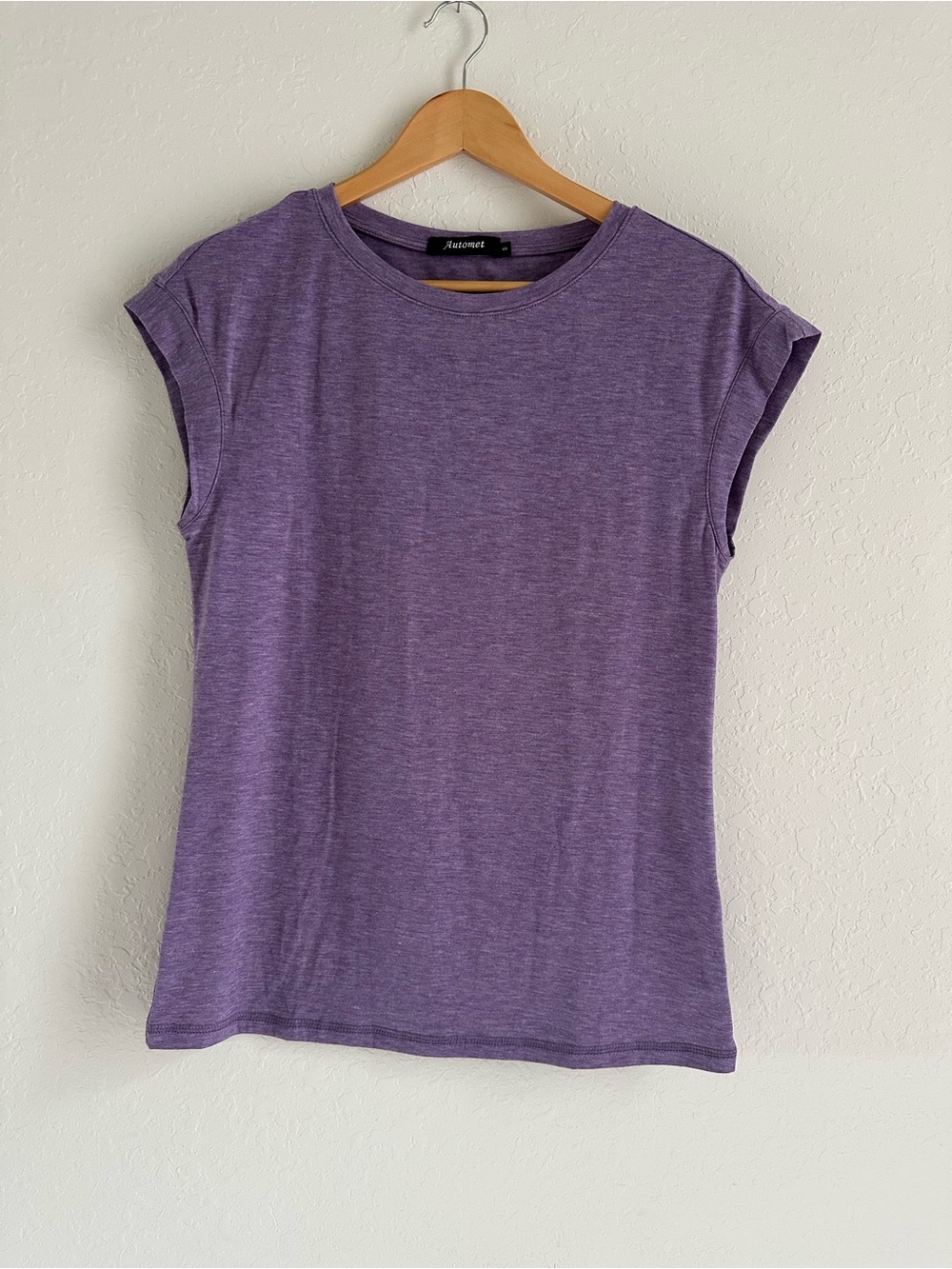 Atmosphere Heather Purple Cap Sleeve Crew Tee